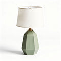 Green ceramic table lamp with white fabric shade 25 x 25 x 45cm